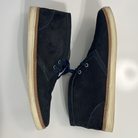 Donald Pliner Men's Size 10 Timm Chukka‎ Navy Blue Suede Lace Up Casual Boot - Picture 5 of 9